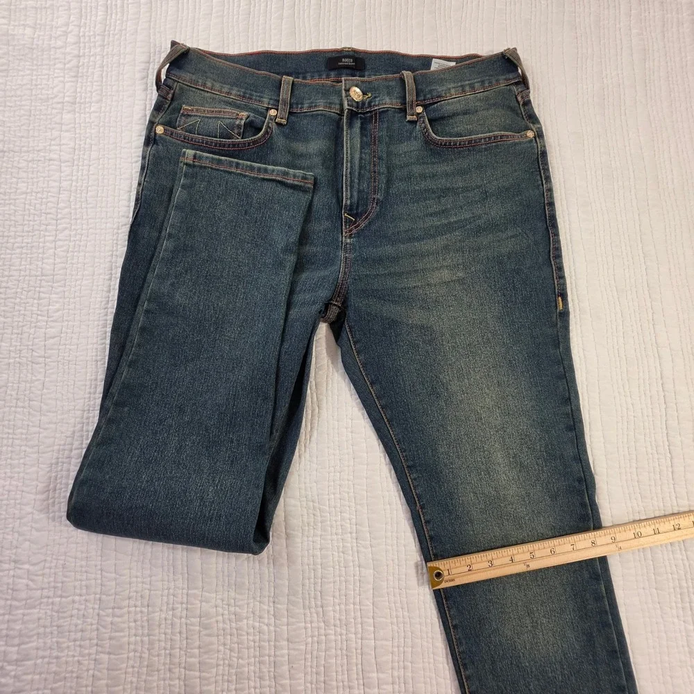 True Religion Rocco Relaxed Skinny Jeans Mens 36x32 Blue Dark Wash Stretch Demin